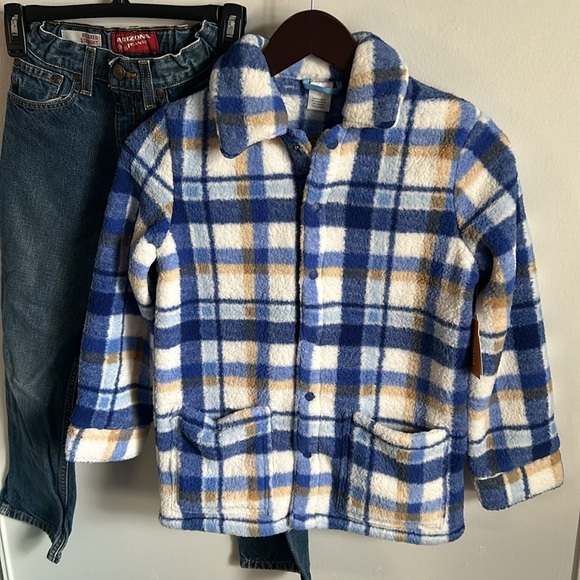 Mandy Moore for Gymboree Unisex Plaid Snap Up Cool Weather Sherpa Shirt Jacket - Picture 6 of 6